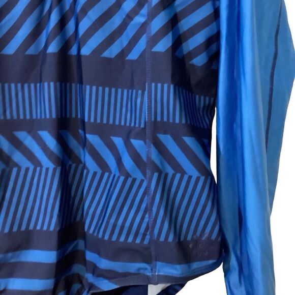 NWT Long Sleeve Half Zip Swimsuit UV Skin Blue Size 3X UPF 50+ Rash Guard - Picture 6 of 12